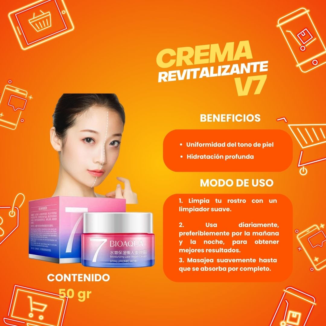 CREMA REVITALIZANTE V7 AQUA / ACLARADOR MAGICO VEGANA