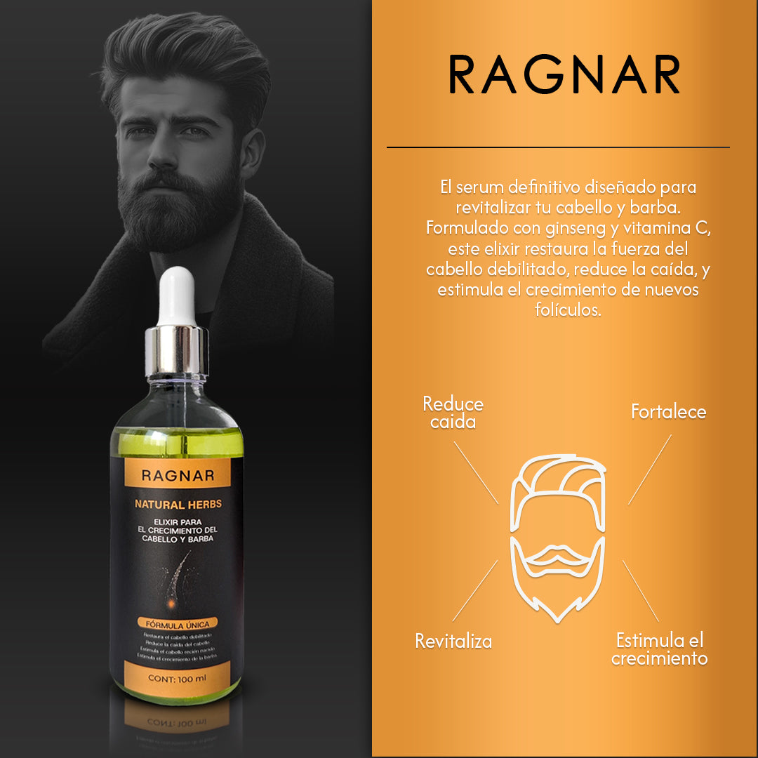 RAGNAR - CRECIMIENTO DE CABELLO Y BARBA NATURAL